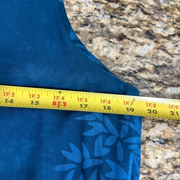 Senada Blue Sleeveless Two Tiered Bamboo Print Midi Dress Size M - Picture 6 of 7